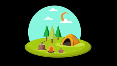 Landschaftliches,-Umweltfreundliches-Campingkonzept-In-Der-Gepäckumgebung-Mit-Alphakanal.